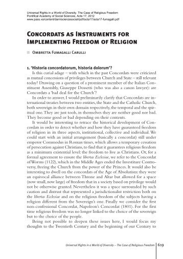 Concordats as Instruments for Implementing Freedom of ... - PASS