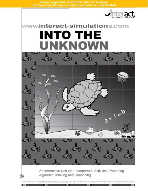 Algebra: Into the Unknown teacher's guide - Good Year Books