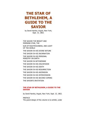 David Harsha The Start of Bethlehem A Guide