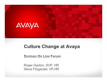 Culture Change at Avaya - Denison Consulting