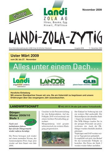 052 355 51 30 oder jede andere Verkaufsstelle - LANDI Zola AG