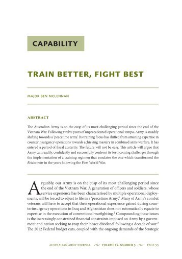 Capability Train Better, Fight Best - Australian Army
