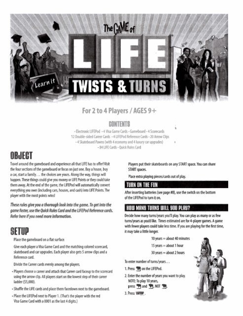 Game of Life Rules/Game of Life Instructions 