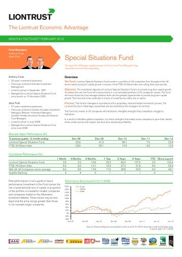 Liontrust Special Situations Fund Monthly Factsheet