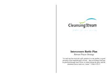 Intercessors Battle Plan - cleansing stream