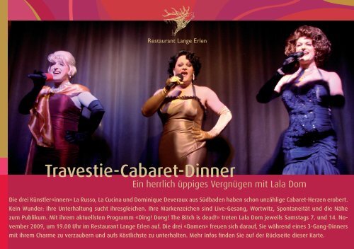 Travestie-Cabaret-Dinner - Parkrestaurant Lange Erlen