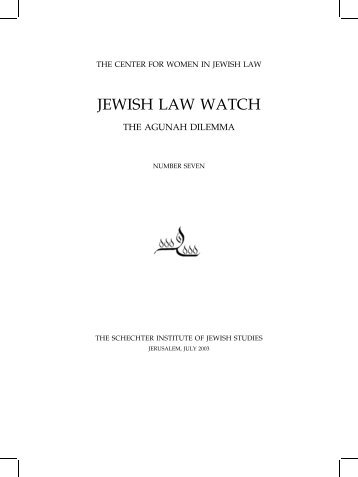 JEWISH LAW WATCH