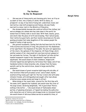 Short English Essays For Students The Necklace Analysis Essay Critical Analysis Essay The Necklace Essay On Business also English As A Global Language Essay Department Of Physics Ms Thesis Information The Necklace By Guy Essay On English Language