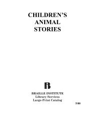 CHILDREN'S ANIMAL STORIES - Braille Institute