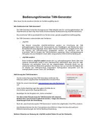 Bedienungshinweise TAN-Generator - Sparkasse Neu-Ulm - Illertissen