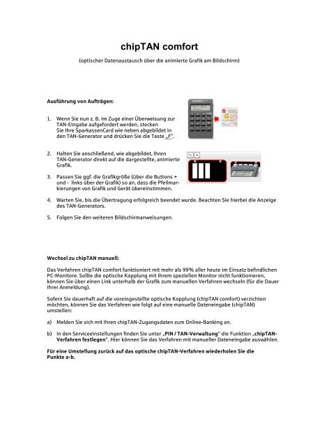 Bedienungshinweise TAN-Generator - Sparkasse Neu-Ulm - Illertissen