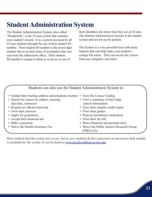 Parent Handbook - Parents Association - University of Connecticut