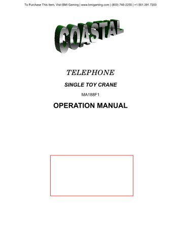 Telephone Crane Operators Manual - BMI Gaming