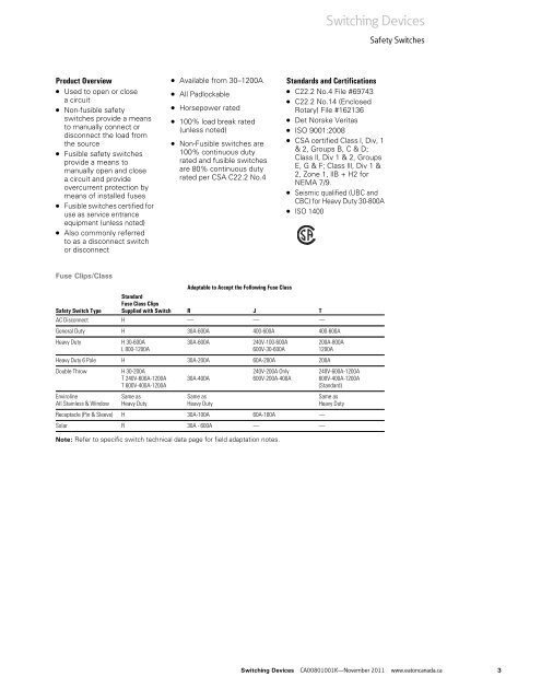 Switching Devices - Eaton Canada