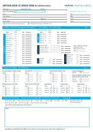 Commercial Earmold &amp; BTE Order Form - Unitron
