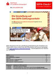 SEPA-Checkliste für Vereine - Sparkasse im Landkreis Schwandorf