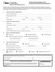 Permit-by-Rule Notification Form Emergency Generator ... - Ohio EPA