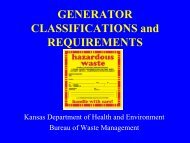 Generator Classifications and Requirements - Kansas Department ...