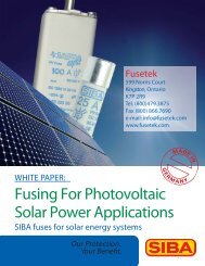 Fusing For Photovoltaic Solar Power Applications - Fusetek