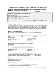 VT PSB Standard Application Form to - Green Mountain Power