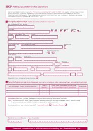 Pet Insurance Veterinary Fee Claim Form - HCF