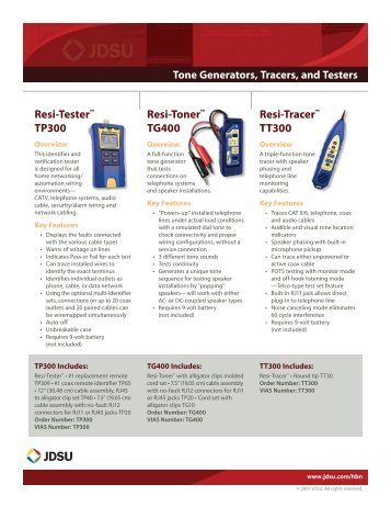 Resi-Tester™ TP300 Resi-Toner™ TG400 Resi-Tracer ... - Openxtra