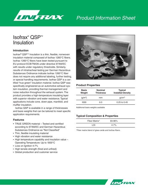 Isofrax® QSP Insulation - Unifrax