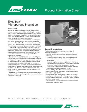 Product Information Sheet Excelfrax® Microporous Insulation - High ...