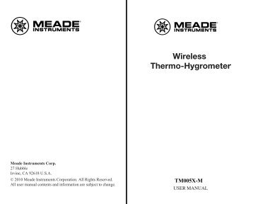 TM005-X user manual - Meade