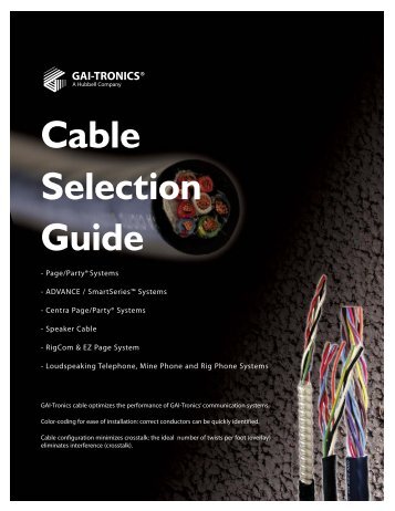 Cable Selection Guide - GAI-Tronics