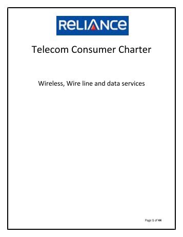 Telecom Consumer Charter - Reliance Communications