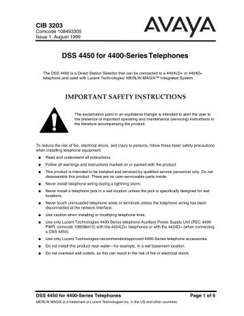DSS 4450 for 4400-Series Telephones