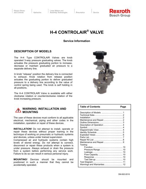 4WEH Rexroth Electro-Hydraulic Directional Control Valve