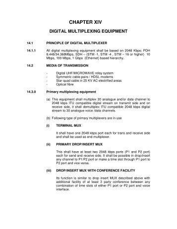 chapter xiv digital multiplexing equipment - Indian Railway