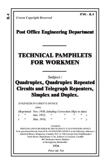 Quadruplex Telegraphs & Repeaters - Sam Hallas