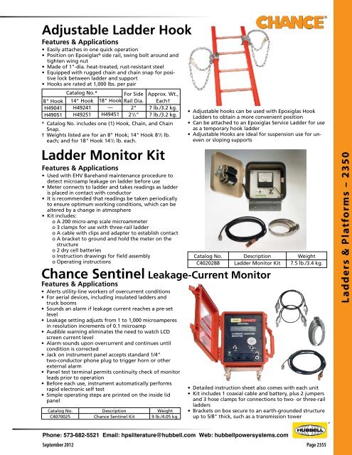 Ladders & Platforms - Hubbell Power Systems