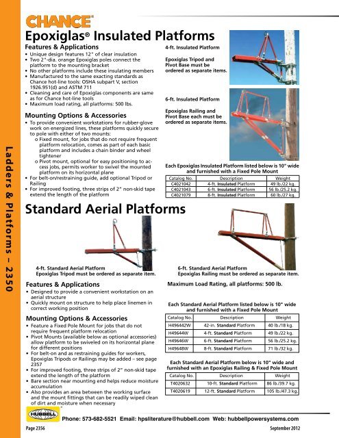 Ladders & Platforms - Hubbell Power Systems