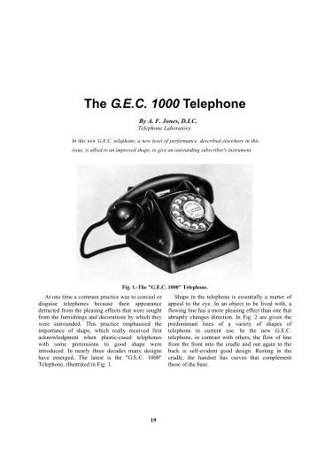 The GEC 1000 Telephone - Sam Hallas