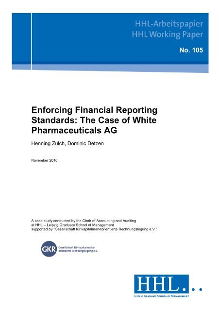 Enforcing Financial Reporting Standards: The Case of White ...