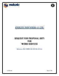(i) ltd. – request for proposal (rfp - Sterlite Industries India Ltd.