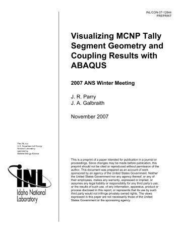 Visualizing MCNP Tally Segment Geometry and Coupling Results ...