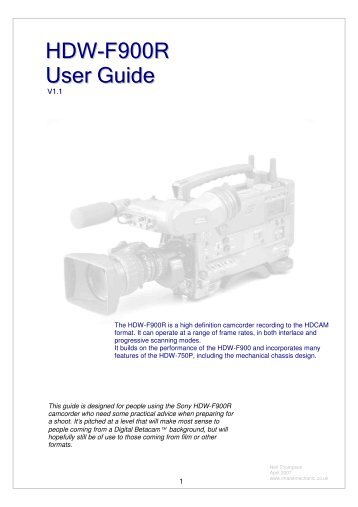 HDW-F900R User Guide V1,1 - Cinegrell