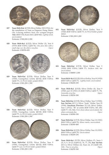 827 Yuan Shih-Kai 袁世凱: Silver Dollar, ND (1916), for ... - Baldwin's