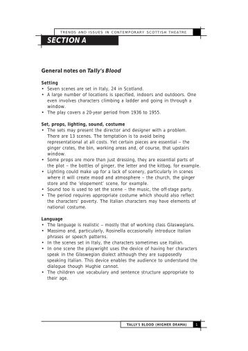 Tally's Blood Notes - Education Scotland