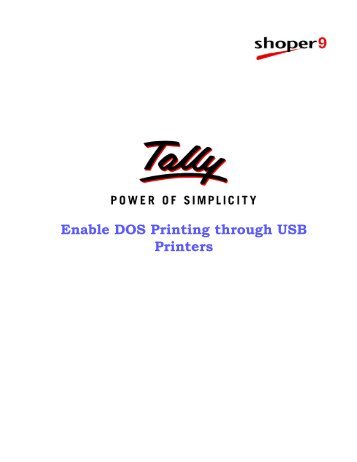 Enable DOS Printing through USB Printers Introduction - Tally