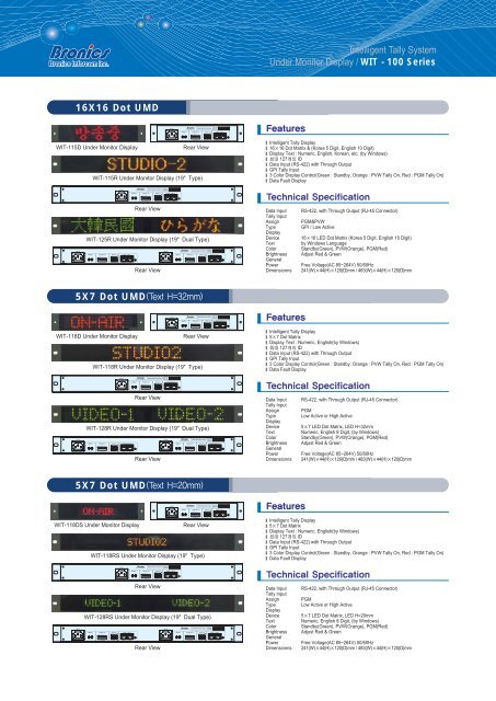 Intelligent Tally System WIT - 100 Series WIT