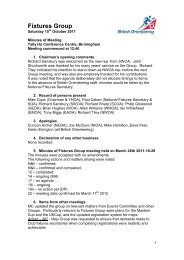 Fixtures Group - British Orienteering