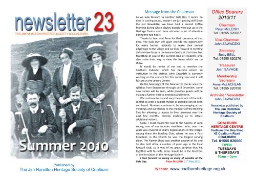 Newsletter 23 - Jim Hamilton Heritage Society of Coalburn
