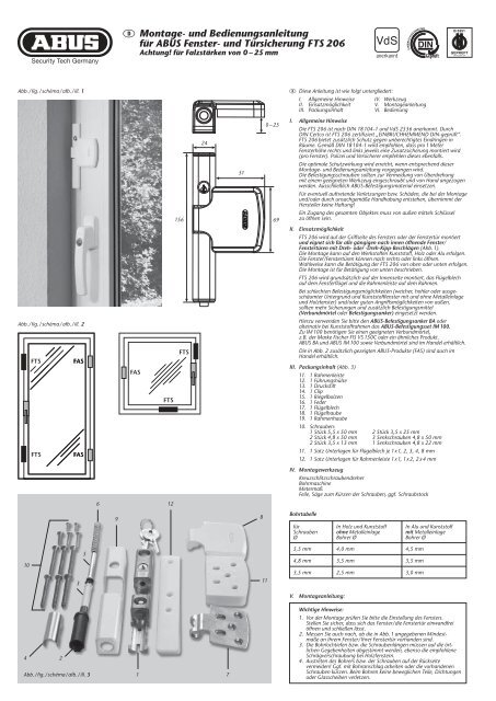 und Türsicherung FTS 206 - Abus