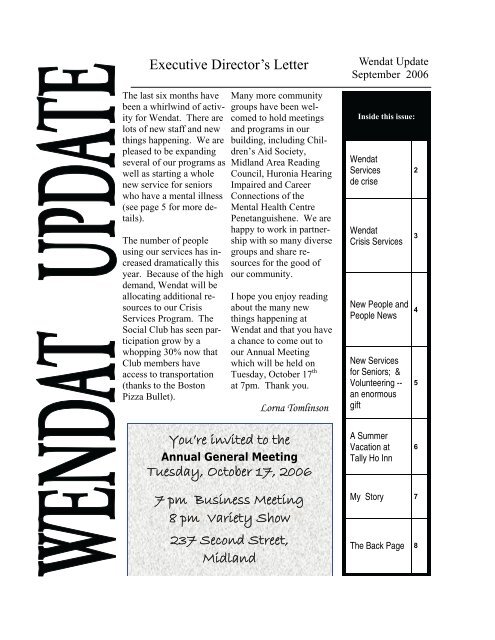 September 2006 Newsletter (Read-Only) - Wendat